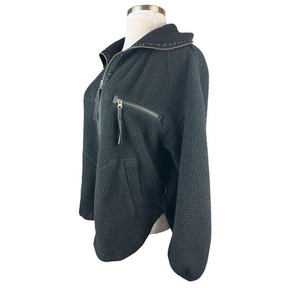 Varley Donley Fleece Jacket Black Oversized Full Zip High Neck Womens Size Large - Picture 5 of 16